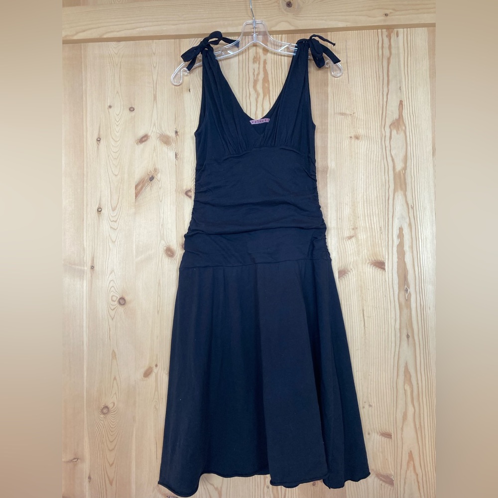 Anthropologie Velvet by Graham and Spencer Made in USA 100% cotton black dress